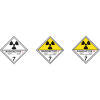 TDG Shipping Labels, Class 7, Radioactive I, Paper Infinity Industrial Services Inc.