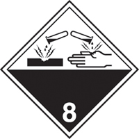 TDG Shipping Labels, Class 8, Corrosives, Paper Infinity Industrial Services Inc.