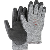 Salt & Pepper Knit Gloves With Black Palm Coating, Size Small/7, Polyurethane Coated, HPPE Shell, ANSI/ISEA 105 Level 2 Infinity Industrial Services Inc.