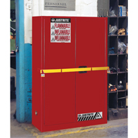 Armoire de rangement haute s&eacute;curit&eacute; avec barre en acier pour produits inflammables, 45 gal., 2 tablettes Infinity Industrial Services Inc.