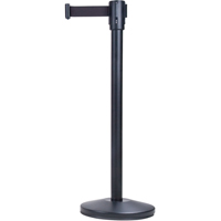Barri&egrave;res sur pieds pour le contr&ocirc;le des foules, Acier, 35" h, Ruban Noir, Longueur du ruban 7' Infinity Industrial Services Inc.