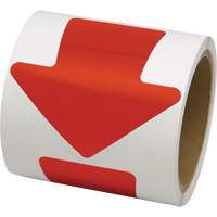 D&eacute;calcomanie en couleur pour le marquage des planchers, Fl&egrave;che, 4" lo x 4" la, Rouge, Vinyle Infinity Industrial Services Inc.