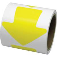 D&eacute;calcomanie en couleur pour le marquage des planchers, Fl&egrave;che, 4" lo x 4" la, Jaune, Vinyle Infinity Industrial Services Inc.