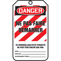 Lockout Tags, Cardstock, 3-1/8" W x 5-7/8" H, French Infinity Industrial Services Inc.