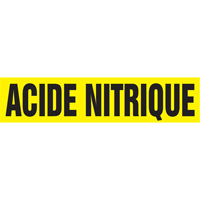 Marqueur de tuyau "Acid Nitrique", Autocollant, 4" h x 24" la, Noir sur jaune Infinity Industrial Services Inc.