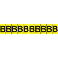 Individual Adhesive Letter Markers, B, 1" H, Black on Yellow Infinity Industrial Services Inc.