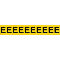 Individual Adhesive Letter Markers, E, 1" H, Black on Yellow Infinity Industrial Services Inc.