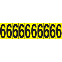 Individual Adhesive Number Markers, 6, 1-15/16" H, Black on Yellow Infinity Industrial Services Inc.