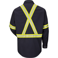 Chemise de travail avec bordure r&eacute;fl&eacute;chissante, Coton/nylon, Moyen, Orange haute visibilit&eacute; Infinity Industrial Services Inc.