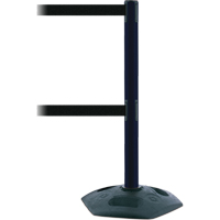 Poteau robuste &agrave; ligne double, Plastique, 38" h, Ruban Noir, Longueur du ruban 7,5' Infinity Industrial Services Inc.