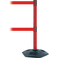 Poteau robuste &agrave; ligne double, Plastique, 38" h, Ruban Rouge, Longueur du ruban 13' Infinity Industrial Services Inc.