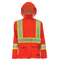 Vestes de s&eacute;curit&eacute; imperm&eacute;ables ignifuges haute visibilit&eacute; en polyur&eacute;thane, Petit, Orange haute visibilit&eacute; Infinity Industrial Services Inc.