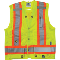 Veste de s&eacute;curit&eacute; pour arpenteur, Jaune lime haute visibilit&eacute;, Petit, Polyester Infinity Industrial Services Inc.