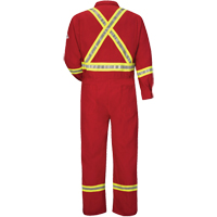Flame-Resistant Deluxe Coveralls with Reflective Trim, Size 38, Red, 5.6 cal/cm² Infinity Industrial Services Inc.