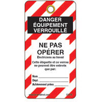 &eacute;tiquettes de verrouillage, Plastique, 3" la x 5-3/4" h, Français Infinity Industrial Services Inc.
