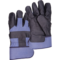Blue Winter-Lined Work Gloves, Large, Grain Furniture Palm, Cotton Fleece Inner Lining Infinity Industrial Services Inc.