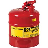 Safety Cans, Type I, Steel, 5 US gal., Red, FM Approved/UL/ULC Listed Infinity Industrial Services Inc.