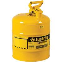 Bidons s&eacute;curitaires, Type I, Acier, 5 gal. US, Jaune, Homologu&eacute; FM/List&eacute; UL/ULC Infinity Industrial Services Inc.