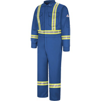 Combinaisons de qualit&eacute; sup&eacute;rieure r&eacute;sistantes aux flammes avec bandes r&eacute;fl&eacute;chissantes, Taille 38, Bleu royal, 12,2 cal/cm² Infinity Industrial Services Inc.