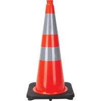 C&ocirc;ne de signalisation, 28", Orange, Bande(s) r&eacute;fl&eacute;chissante(s) 4" & 6" Infinity Industrial Services Inc.