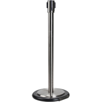 Free-Standing Crowd Control Barrier Receiver Post With Wheels, 35" High, Stainless Infinity Industrial Services Inc.