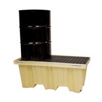Nestable 2-Drum Poly-Spillpallet Without Drain, 66 US gal. Spill Capacity, 51" x 26" x 21" Infinity Industrial Services Inc.