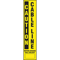 D&eacute;calcomanies pour piquet flexible de marquage - Caution Cable Line Infinity Industrial Services Inc.