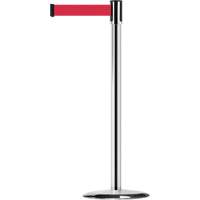 Montant pour barri&egrave;re Slimline TensaBarrier, Acier, 38" h, Ruban Rouge, Longueur du ruban 7,5' Infinity Industrial Services Inc.