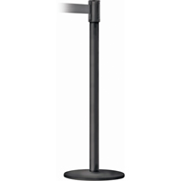 Montant pour barri&egrave;re Slimline TensaBarrier, Acier, 38" h, Ruban Noir, Longueur du ruban 7,5' Infinity Industrial Services Inc.