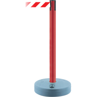 Montant ext&eacute;rieur pour barri&egrave;re TensaBarrier, Plastique, 37" h, Ruban Blanc/Rouge, Longueur du ruban 13' Infinity Industrial Services Inc.