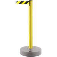 Montant ext&eacute;rieur pour barri&egrave;re TensaBarrier, Plastique, 37" h, Ruban Noir/Jaune, Longueur du ruban 13' Infinity Industrial Services Inc.