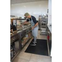 Tapis antifatigue, &agrave; fentes, 3' x 5' x 7/8", Noir, Caoutchouc naturel Infinity Industrial Services Inc.