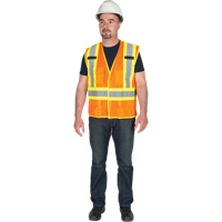Veste de s&eacute;curit&eacute; d&eacute;tachable en cinq points de premi&egrave;re qualit&eacute;, Orange haute visibilit&eacute;, Grand/T-Grand, Polyester Infinity Industrial Services Inc.