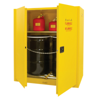 Armoire pour entreposage de barils &agrave; la verticale, Capacit&eacute; de 110 gal. US, 2 barils, Jaune Infinity Industrial Services Inc.