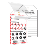 &eacute;tiquettes auto-plastifiantes pour le milieu de travail, Papier cartonn&eacute;, 3-3/8" la x 5-3/4" h, Français Infinity Industrial Services Inc.