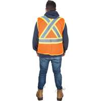 Veste d'arpenteur r&eacute;sistante aux flammes, Orange haute visibilit&eacute;, Moyen, Polyester Infinity Industrial Services Inc.