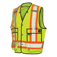 Veste de s&eacute;curit&eacute; pour arpenteur, Jaune lime haute visibilit&eacute;, T-Grand, Polyester Infinity Industrial Services Inc.