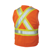 Veste de s&eacute;curit&eacute; d&eacute;tachable en cinq points, Orange haute visibilit&eacute;, Grand/T-Grand, Polyester Infinity Industrial Services Inc.