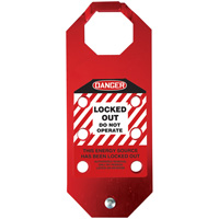 Stopout&reg; OSHA Danger Aluma-Tag Locked Out Do Not Operate Hasp, Red Infinity Industrial Services Inc.