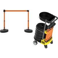 PLUS Barrier Post Cart Kit with Tray, 75' L, Metal, Orange Infinity Industrial Services Inc.