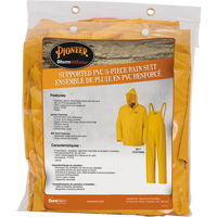 577 3-Piece Rain Suit, Polyester/PVC, 5X-Large, Yellow Infinity Industrial Services Inc.