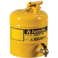 Bidon de s&eacute;curit&eacute; pour tablette, Type I, Acier, 5 gal. US, Jaune, Homologu&eacute; FM Infinity Industrial Services Inc.