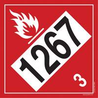 1267 Petroleum Crude Oil Flammable Liquid TDG Placard, Adhesive Vinyl Infinity Industrial Services Inc.