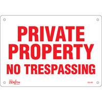 "Private Property" Sign, 7" x 10", Plastic, English Infinity Industrial Services Inc.