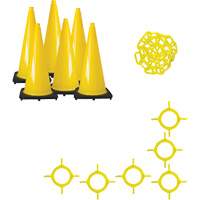 Traffic Cone & Chain Kit, 28", Yellow Infinity Industrial Services Inc.