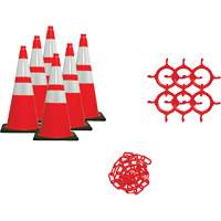 Traffic Cone & Chain Kit, 28", Orange, 4" & 6" Reflective Collar(s) Infinity Industrial Services Inc.