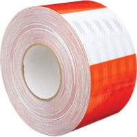 Feuille de rev&ecirc;tement de barricade prismatique de qualit&eacute; &agrave; haute intensit&eacute;, 4" la x 150' lo, 19 mils, Orange et blanc Infinity Industrial Services Inc.
