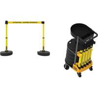 Plus Portable Barrier System Cart Package with Tray, 75' L, Metal/Plastic, Yellow Infinity Industrial Services Inc.