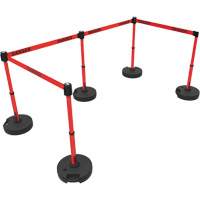 Plus Barrier Post Set, Plastic, 42" H, Red Tape, 15' Tape Length Infinity Industrial Services Inc.