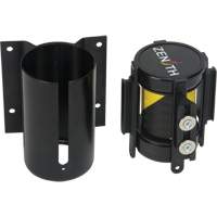 Barri&egrave;re &agrave; fixation murale avec ruban magn&eacute;tique, Acier, Fixation par vis, 7', Ruban Noir et jaune Infinity Industrial Services Inc.